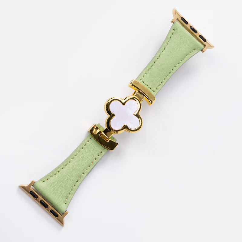 Bracelet en cuir à trèfle