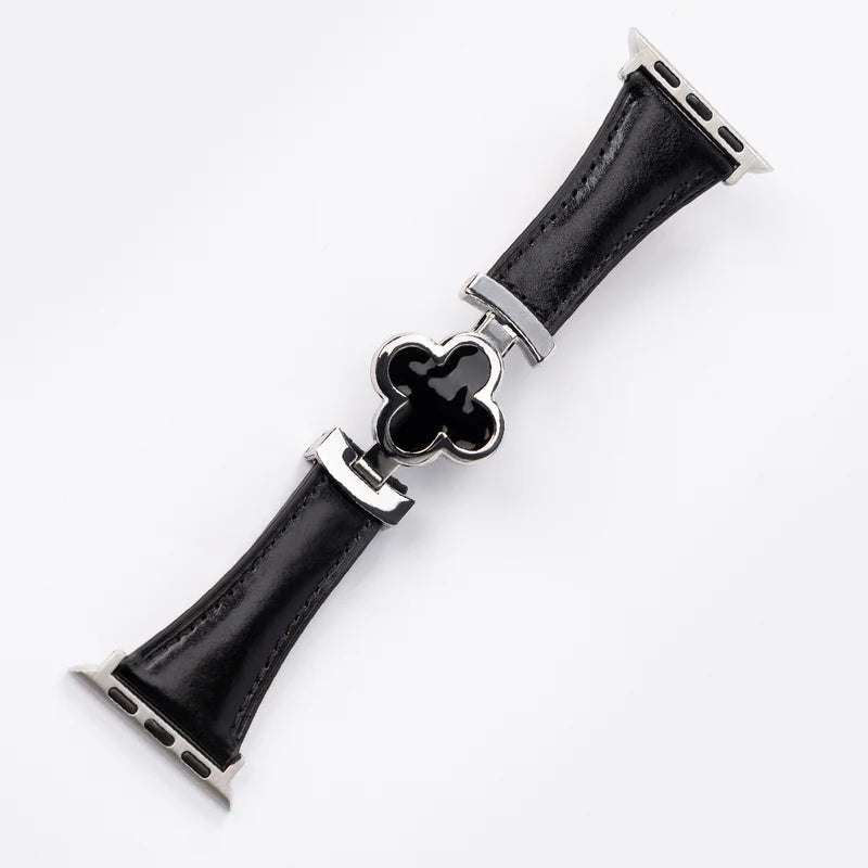 Bracelet en cuir à trèfle