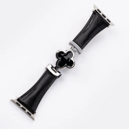 Bracelet en cuir à trèfle