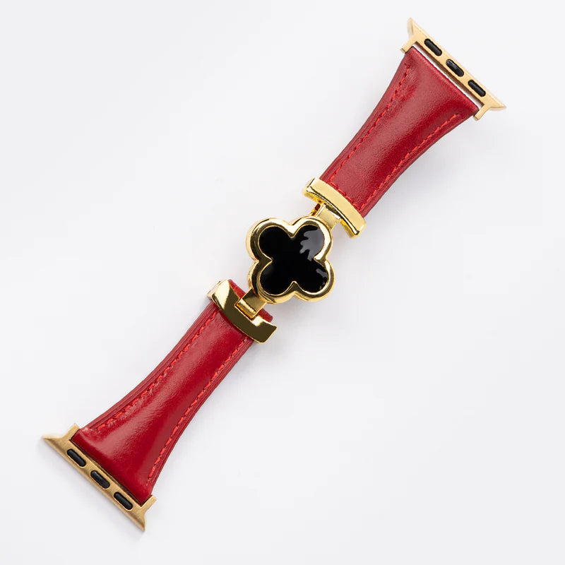 Bracelet en cuir à trèfle