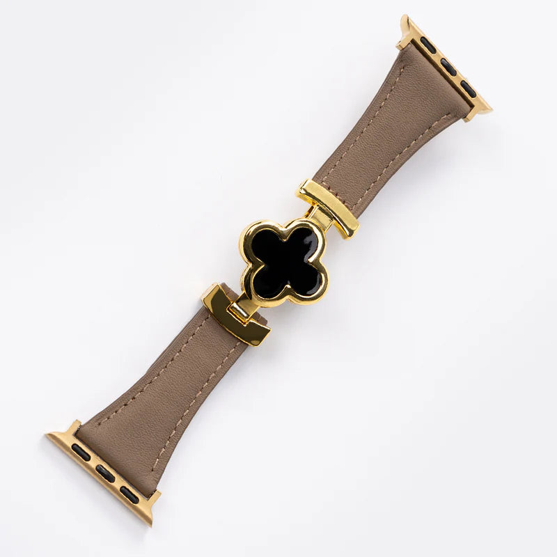 Bracelet en cuir à trèfle