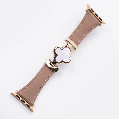 Bracelet en cuir à trèfle