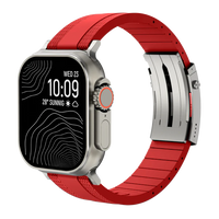 Boucle argentée et rouge