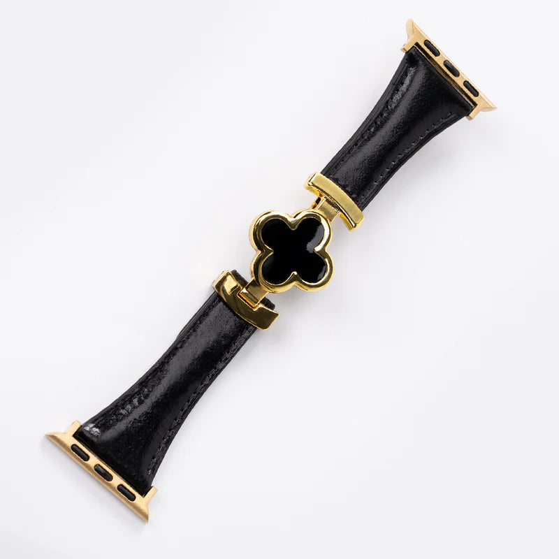 Bracelet en cuir à trèfle