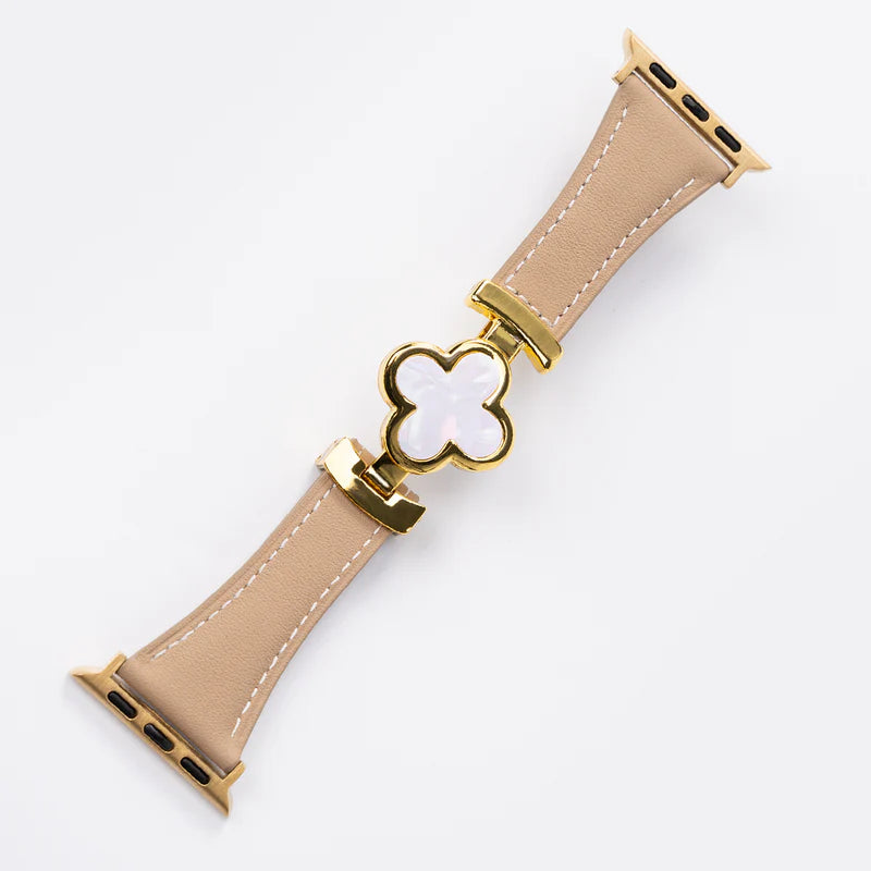 Bracelet en cuir à trèfle