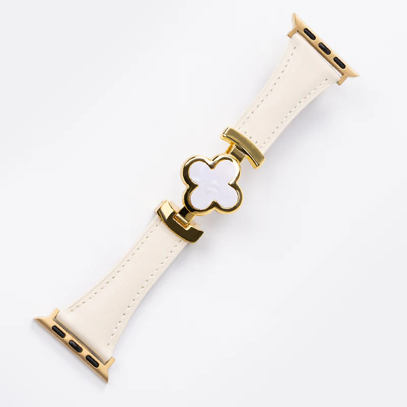 Bracelet en cuir à trèfle