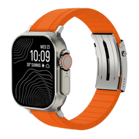 Boucle argentée et orange