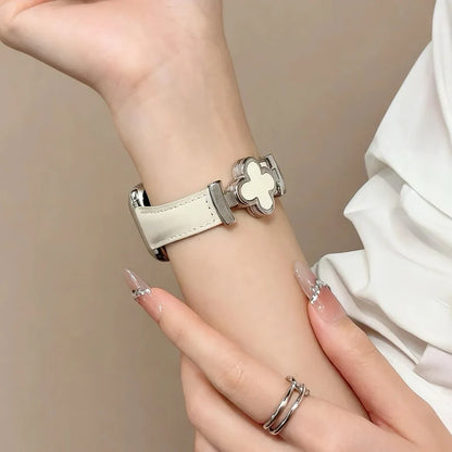 Bracelet en cuir à trèfle